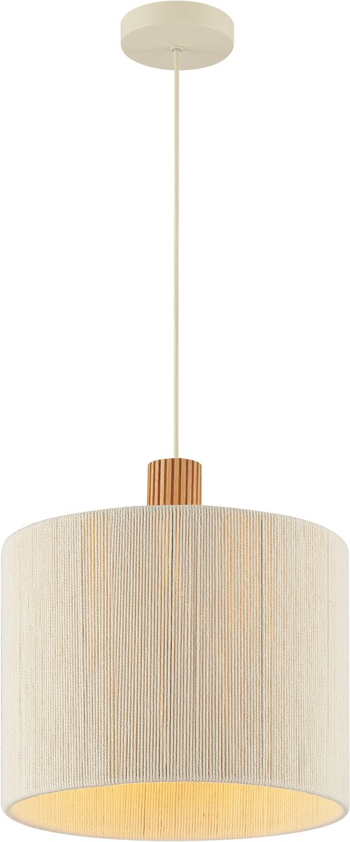 Brilliant arlo - hanglamp - 1-lichts - ø 35 cm - e27 - beige hout