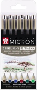 Sakura • Pigma Micron Set Erdtöne 0,45 mm 6 Stück