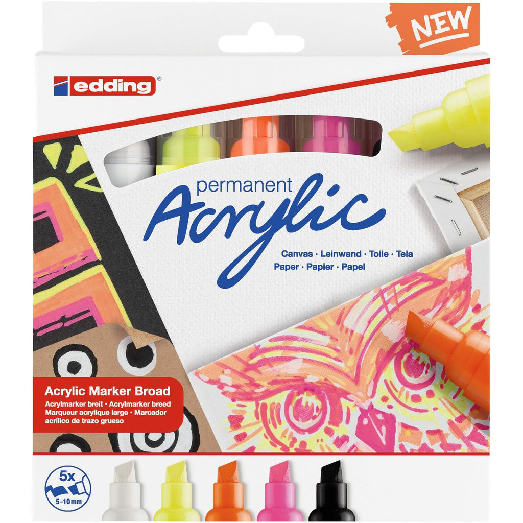 Edding 5000 • acrylmarker breed 5pcs set neon