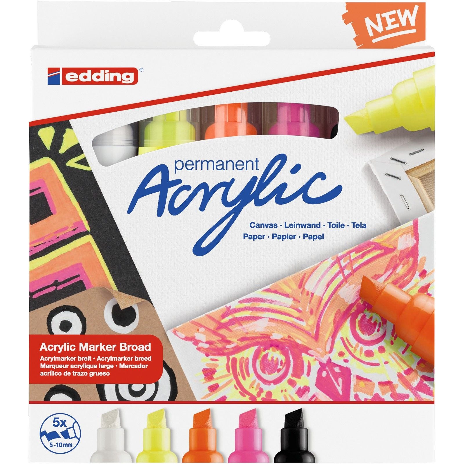 Edding 5000 • acrylmarker breed 5pcs set neon
