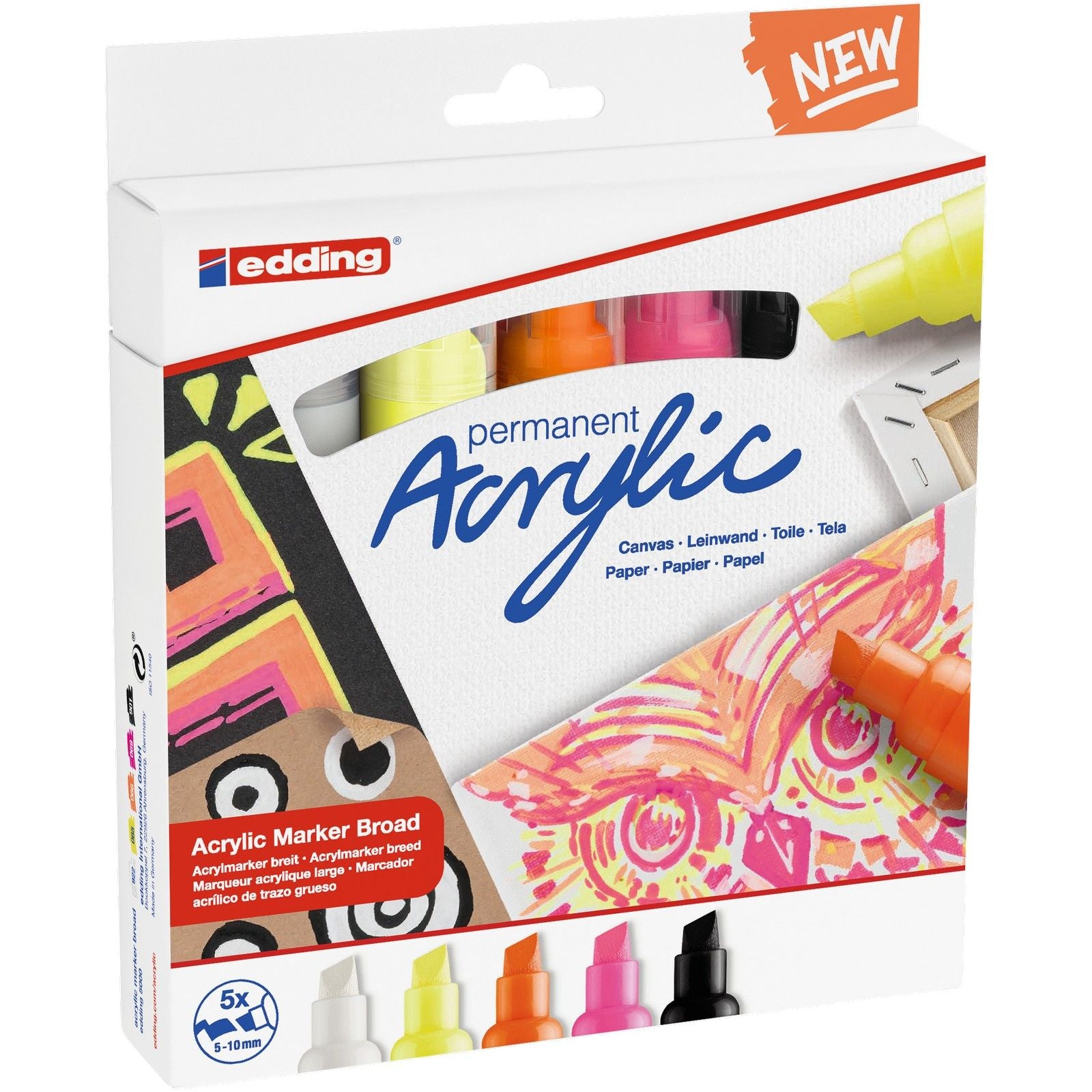 Edding 5000 • acrylmarker breed 5pcs set neon