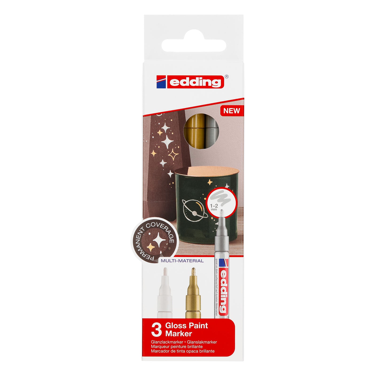 Edding 751 • lakmarker 1-2mm assorti 3pcs