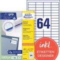 Multifunctionele etiketten avery wit 12800 stuks