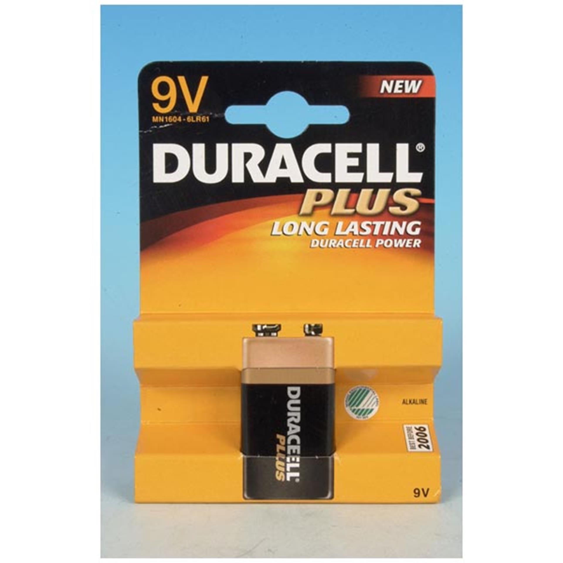 Duracell plus power batterij 9v kaart a 1 stk