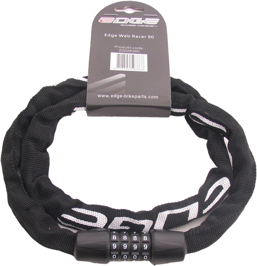 Edge Web Racer 90 cm Kettenschloss mit Code – schwarz