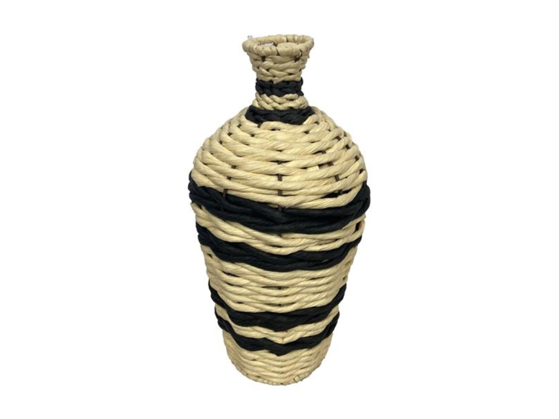 Dijk natural collections vaas riet 18x18x37cm naturel-zwart