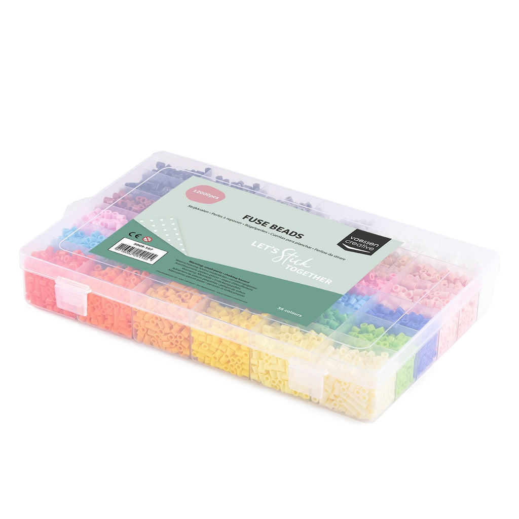 Vaessen creative strijkkralen set - 5 mm - assortiment - 36 kleuren - 12.000 stuks