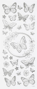 Creativ company creotime stickers vlinder zilver 10 x 24 cm 28-delig