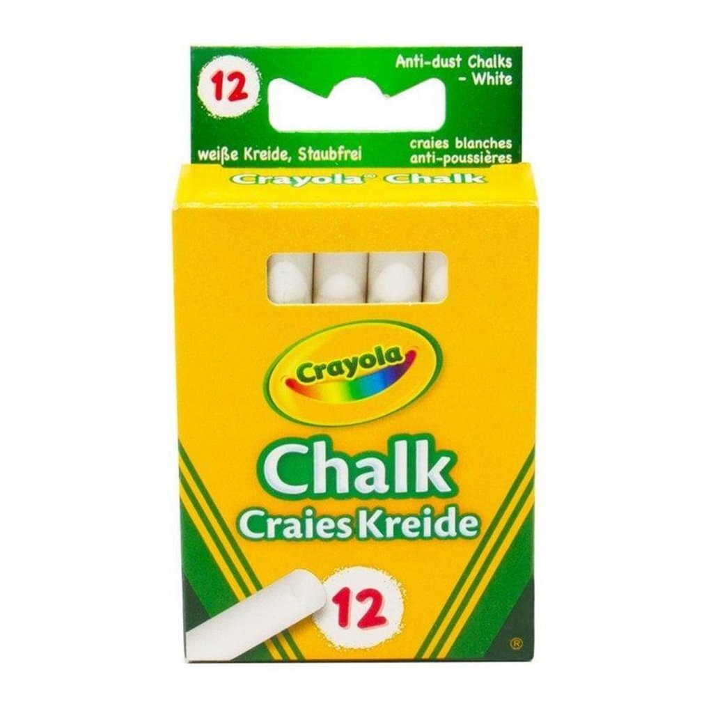 Crayola weiße Kreide, 12 Stück.