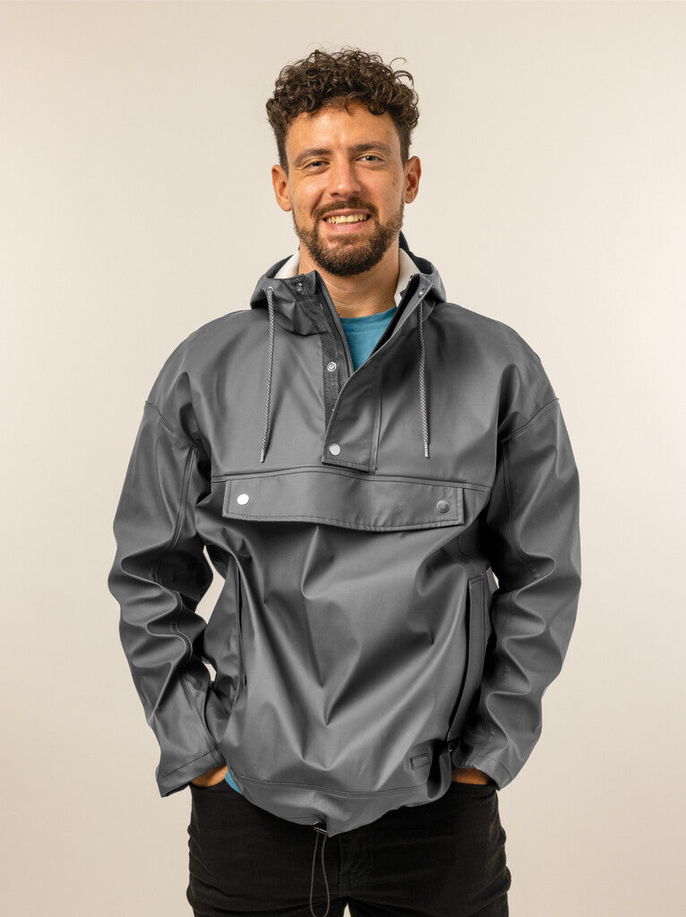 Mirage Regenmantel, geschlossene Regenjacke – Größe M – Material: Polyester Soft Touch – Earl Grey