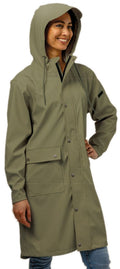 Mirage regenjas rainfall trenchcoat - maat s - gemaakt van polyester soft touch - olive green