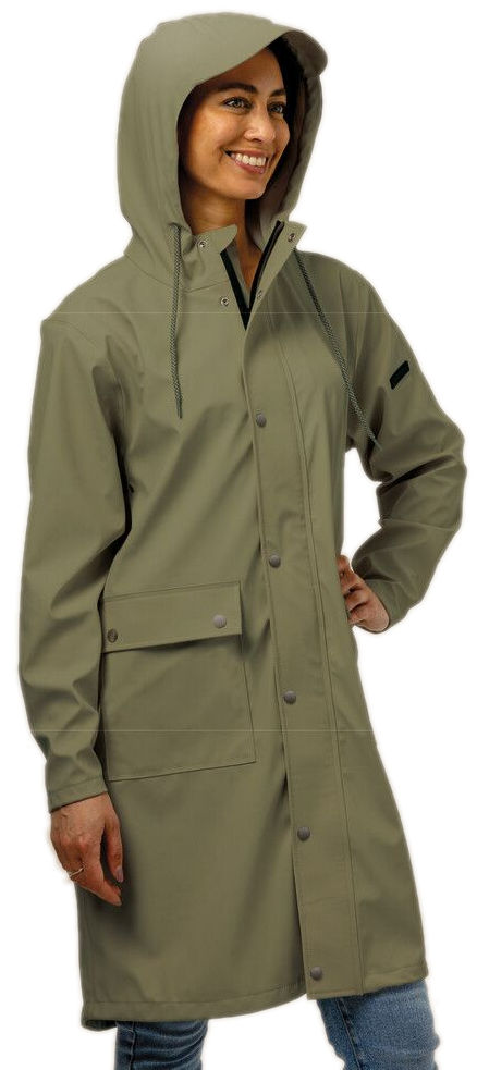 Mirage regenjas rainfall trenchcoat - maat s - gemaakt van polyester soft touch - olive green