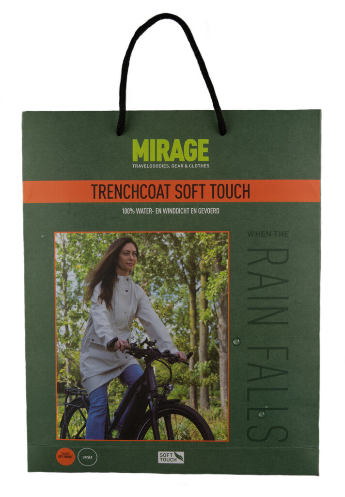 Mirage Regenmantel, Trenchcoat - Größe XL - Material: Polyester Soft Touch - Cremeweiß