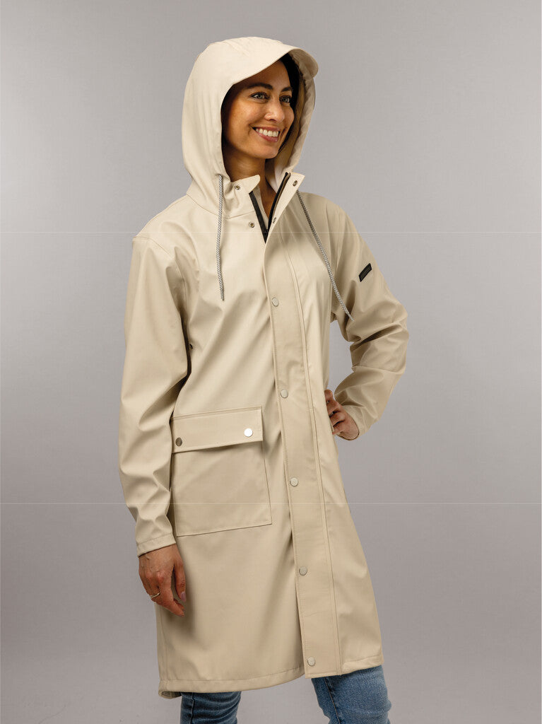 Mirage Regenmantel, Trenchcoat - Größe XL - Material: Polyester Soft Touch - Cremeweiß