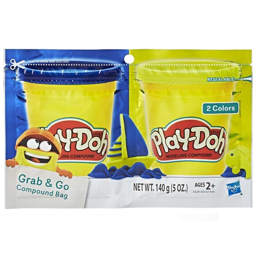 Play-Doh Knete im praktischen Beutel zum Mitnehmen + 2 Farben Knete