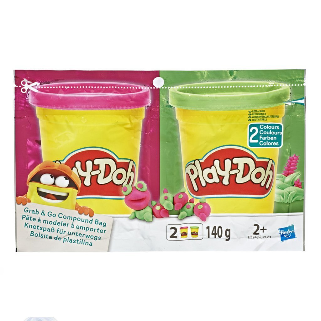 Play-Doh Knete im praktischen Beutel zum Mitnehmen + 2 Farben Knete