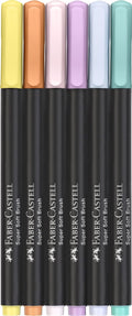 Faber-castell brushpennen - black edition - 6 stuks in karton etui - pastel kleuren - fc-116453