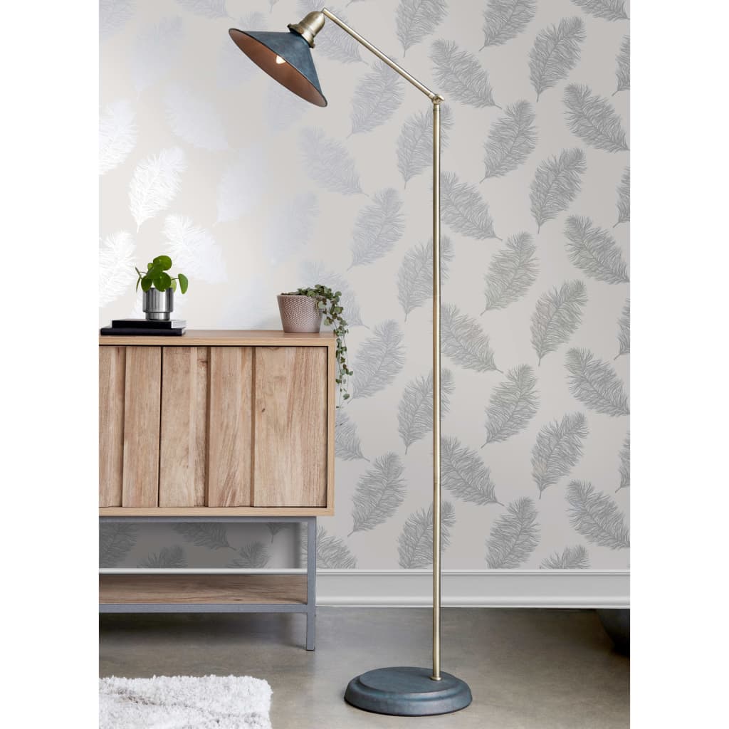 Tapete DUTCH WALLCOVERINGS, hellgrau, mit Federmuster