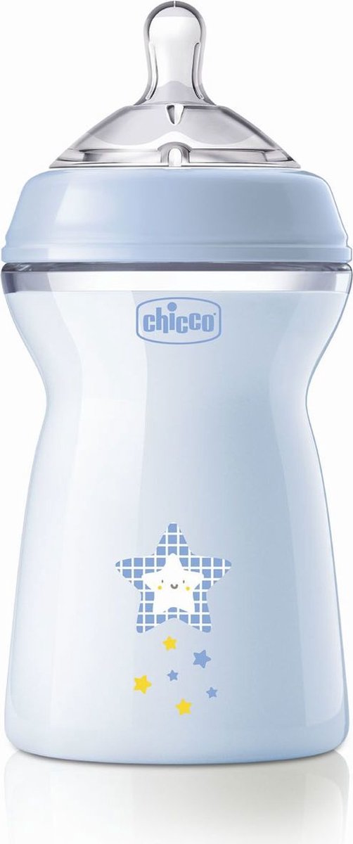 Chicco naturalfeeling fast flow fles blauw 330ml 6m+