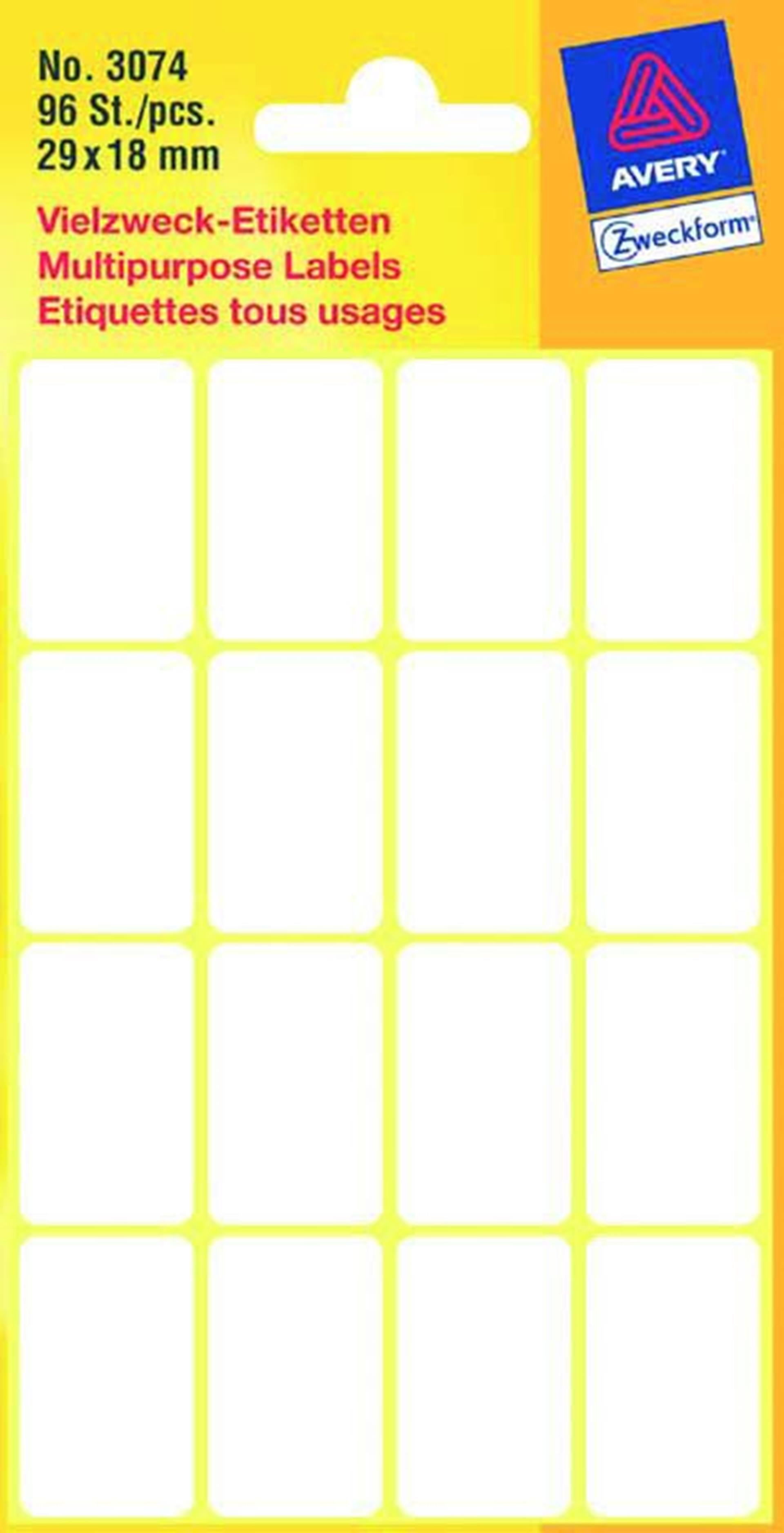 Kangaro etiket wit 29x18mm pak a 10 stuks