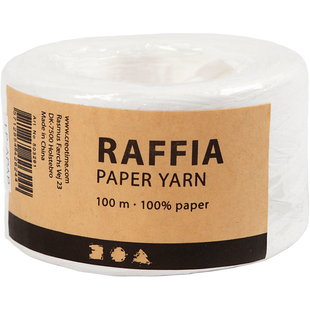 Creativ Company Papierraffiagarn weiß, 100 m