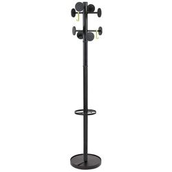 Kapstok pmstan3m alba 8 haken ronde voet 175cmx37cm zwart