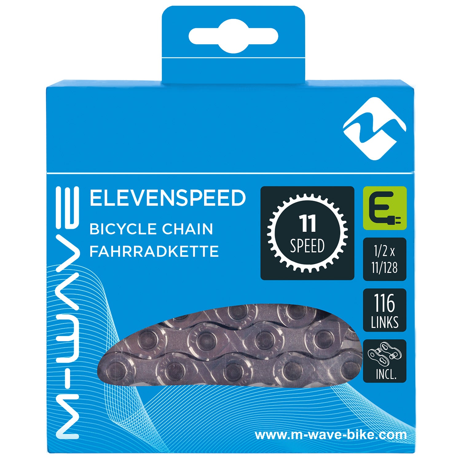 M-Wave-Kette, 11-Gang-E-Bike, 1 2x11 128 116L grau