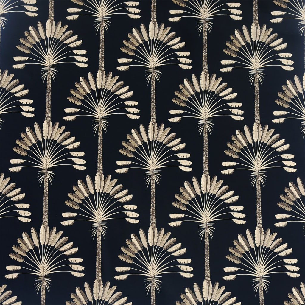 DUTCH WALLCOVERINGS Tapete Palm Palace Schwarz und Gold