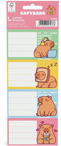 Animals capybara zelfklevende schooletiketten - set van 16 stuks