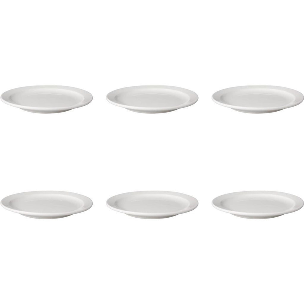 Mammoet bord smalle rand budgetline porselein wit 21cm (set van 6)