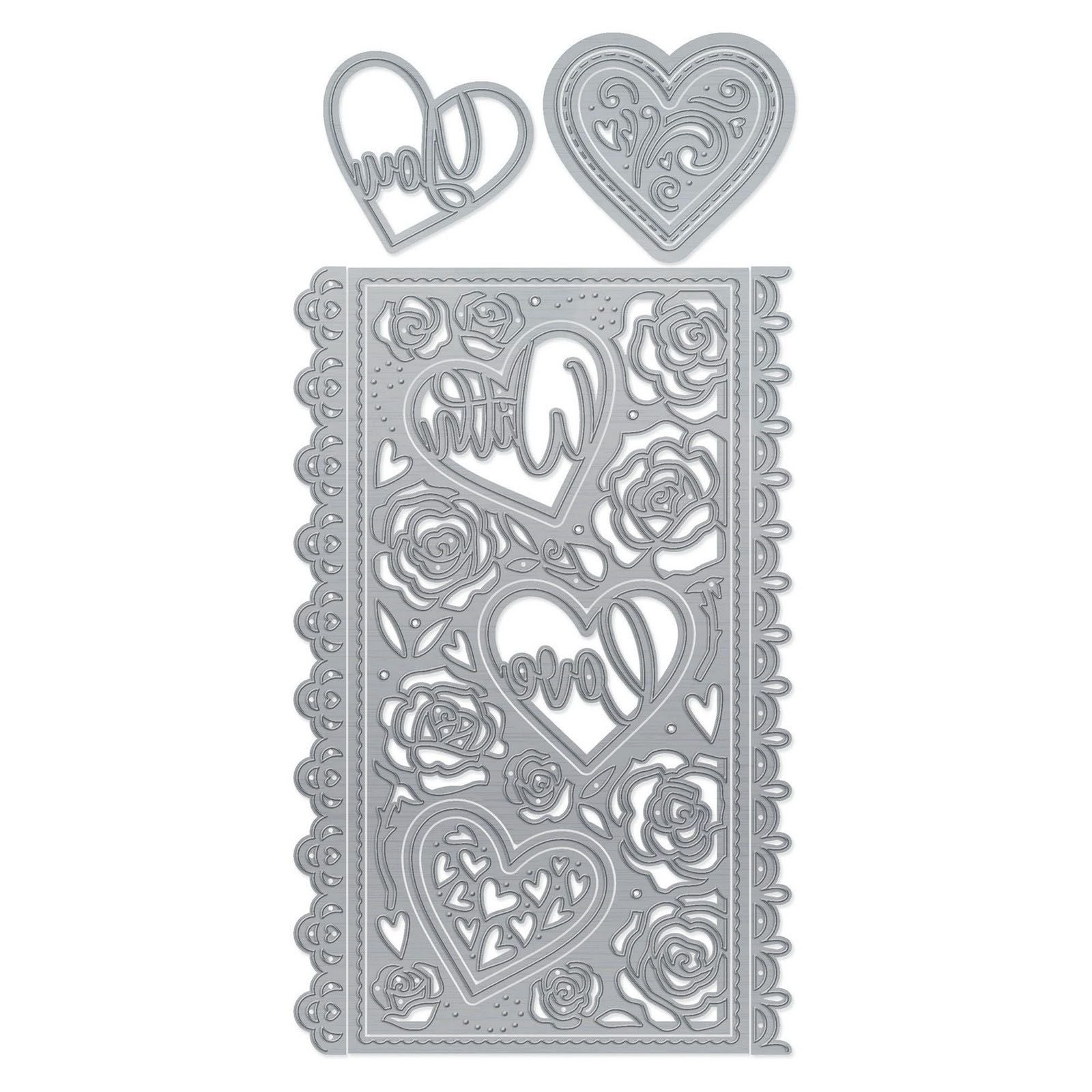 Tonic studios • mini slimline die set love hearts