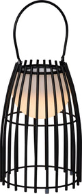 Lucide fjara - oplaadbare tafellamp binnen buiten - accu batterij - ø 17,5 cm - led dim to warm - 1x0,3w 3000k - ip44 - zwart