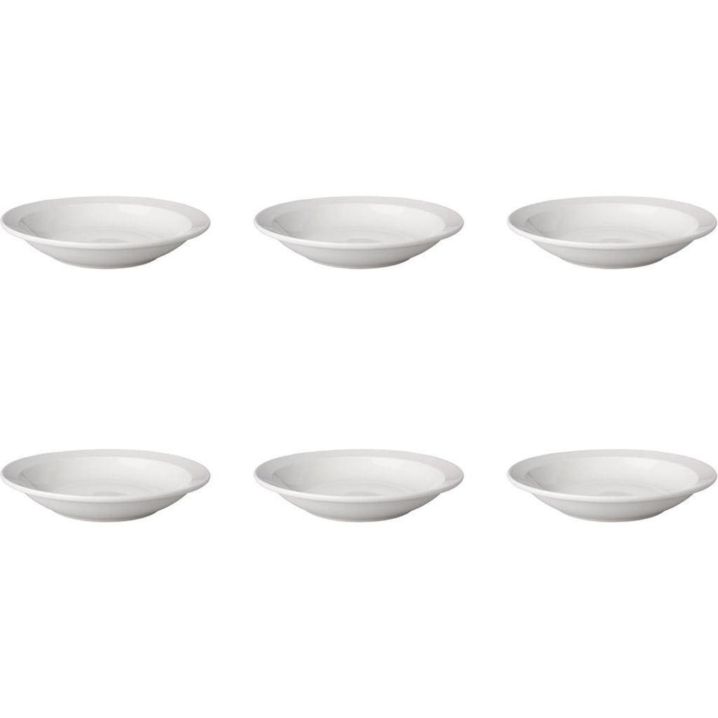 Mammoet bord diep budgetline 21,5 cm smalle rand porselein wit (set van 6 )