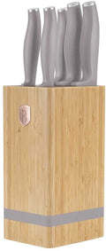 Berlingerhaus berlinger haus - 2974 - 6 delige messenset op bamboe houten standaard - taupe collection