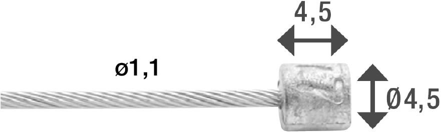 Elvedes schakel binnenkabel slick rvs 2250 mm ø 1,1 mm (100x)