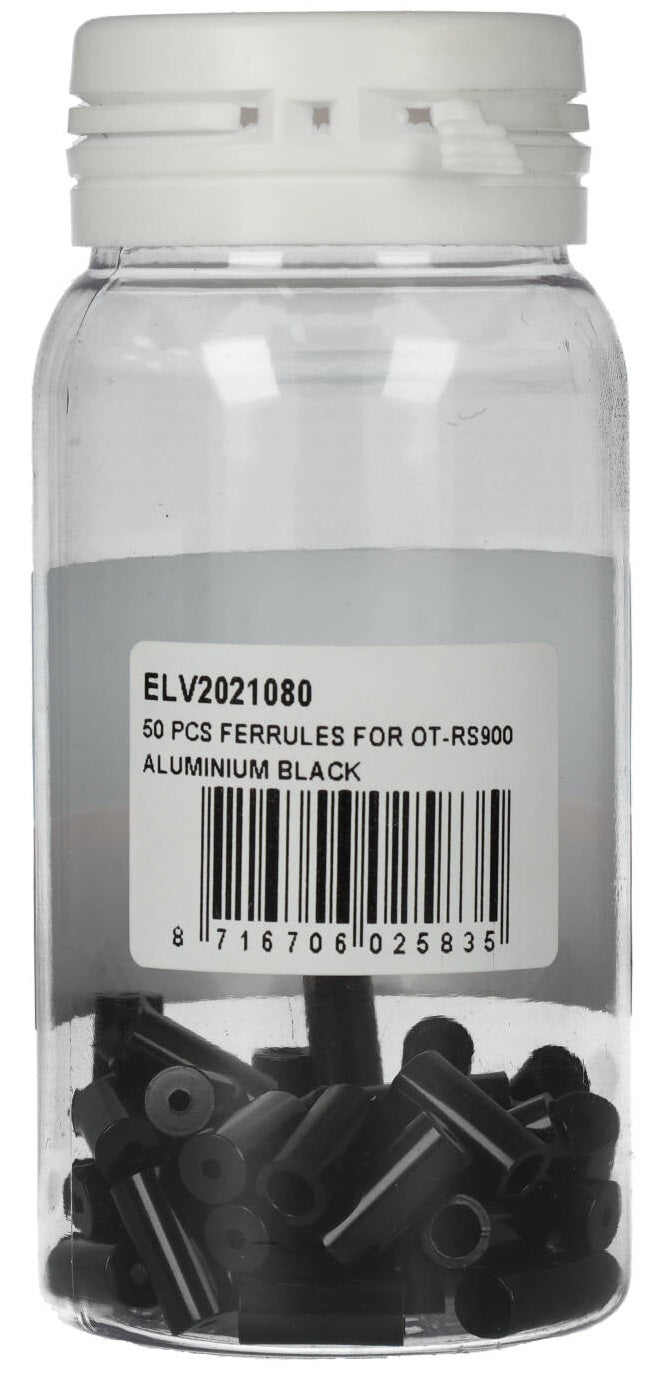 Elvedes kabeleindhoedjes voor ot-rs900 van ø3,65 to ø5.5mm x 12mm - zwart (50 stuks)