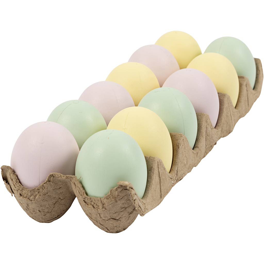 Creativ company plastic eieren pastel, 12st.