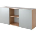 Bach schuifdeurkast hammerer 2fh zilver, walnoot