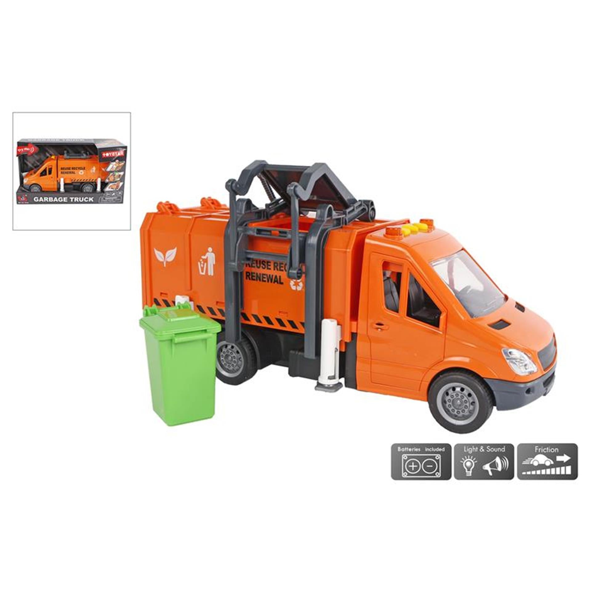 Toy star vuilniswagen frictie licht geluid 27,5cm