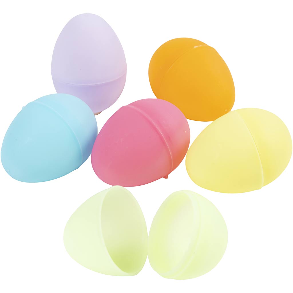 Creativ company plastic eieren gekleurd, 24st. 4,5cm