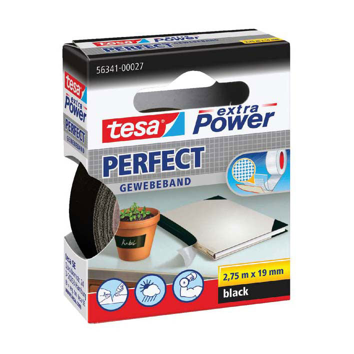 Tesa textieltape extra power perfect zwart