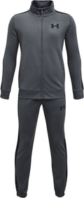 Under armour ua rival knit track suit-gry jongens trainingspak - pitch grijs - zwart