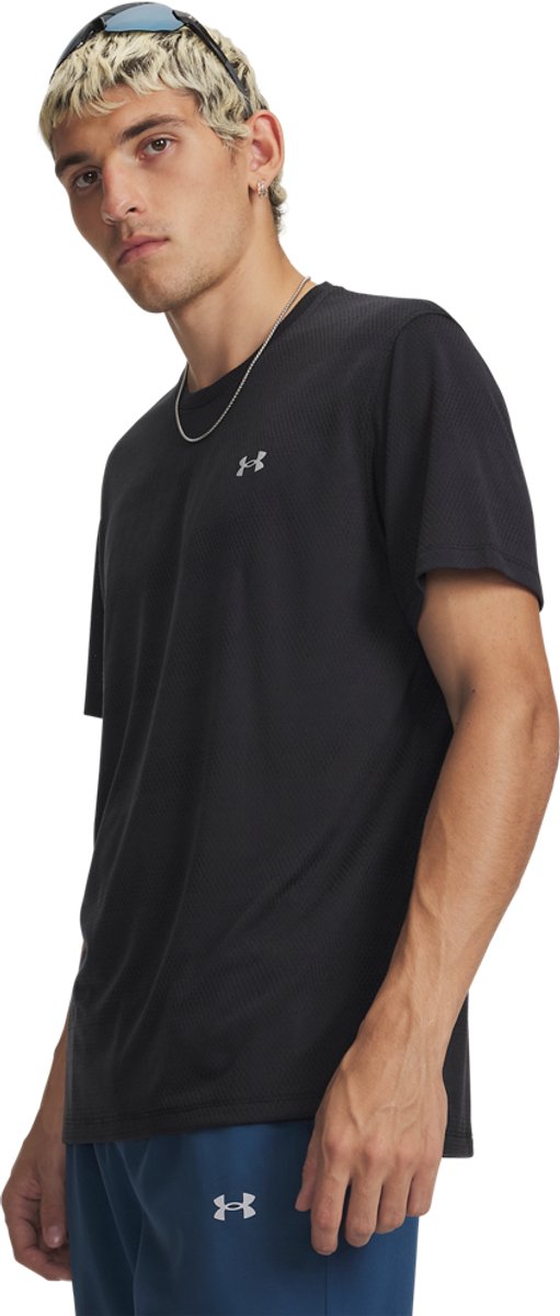 Under armour ua velociti ss-blk heren sportshirt - zwart - reflecterend s
