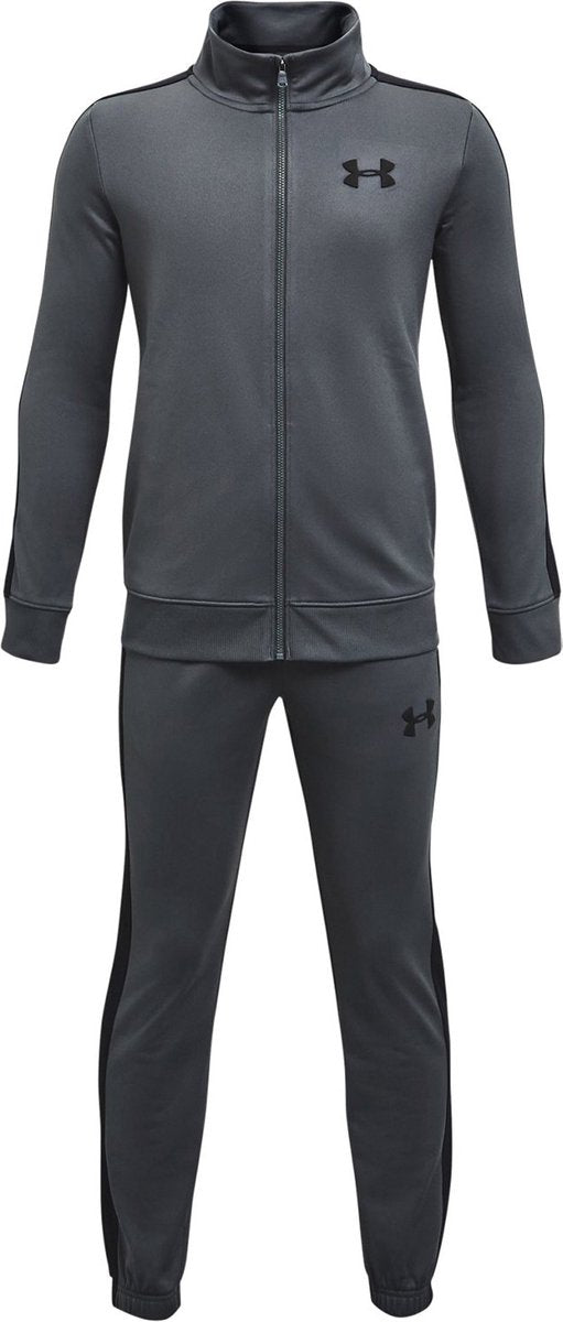 Under armour ua rival knit track suit-gry jongens trainingspak - pitch grijs - zwart 164