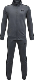 Under armour ua rival knit track suit-gry jongens trainingspak - pitch grijs - zwart 122