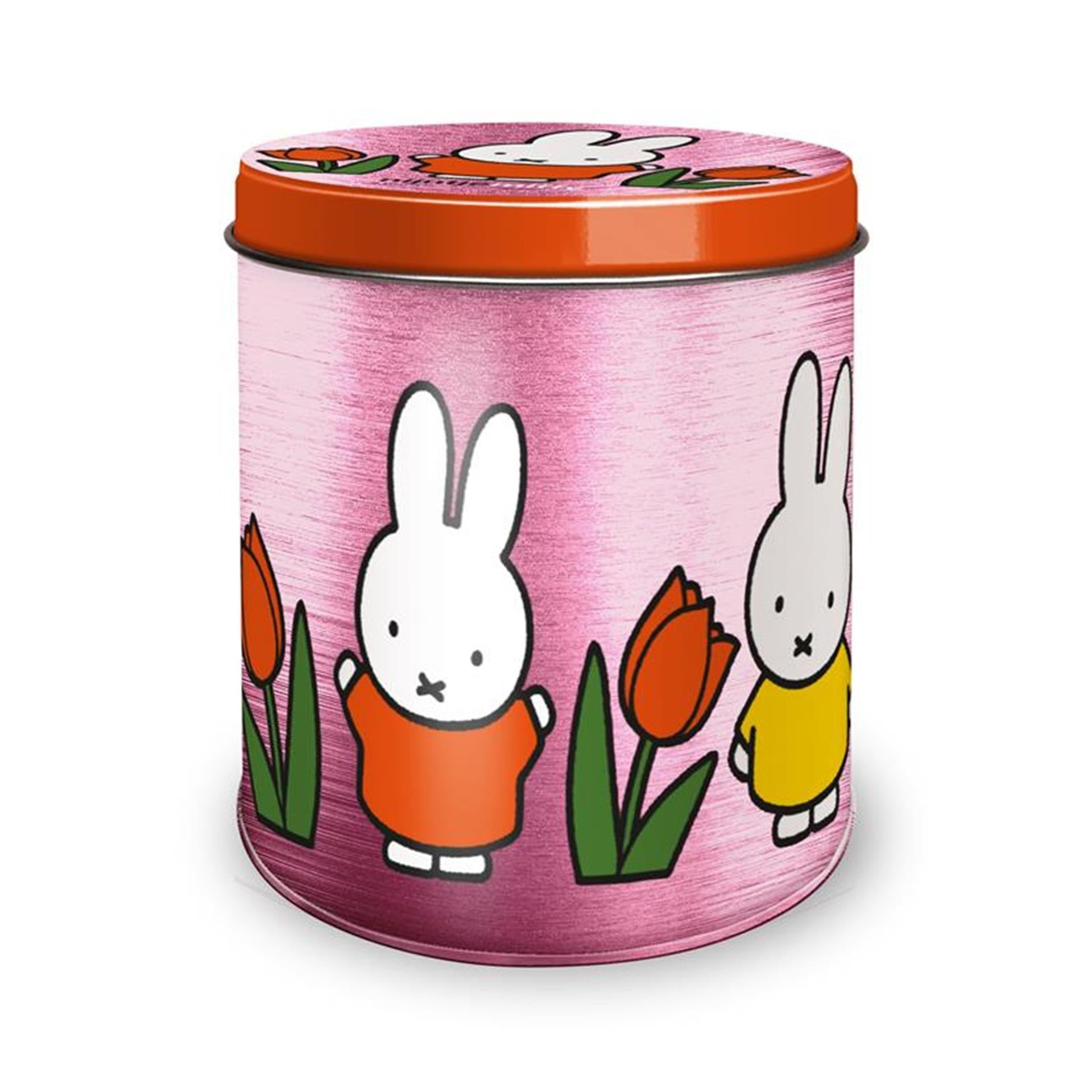 Nijntje bewaarblik tulpen roze 10x11,5cm