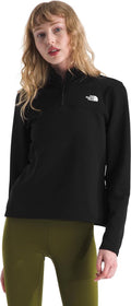 The north face w cedar trail grid fleece 1 - 4 zip jacket dames outdoortrui - tnf zwart s