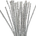 Creativ company chenille zilver 30cm, 24st.