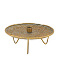 Naturel collections kandelaar metaal ø22x9,5cm goud