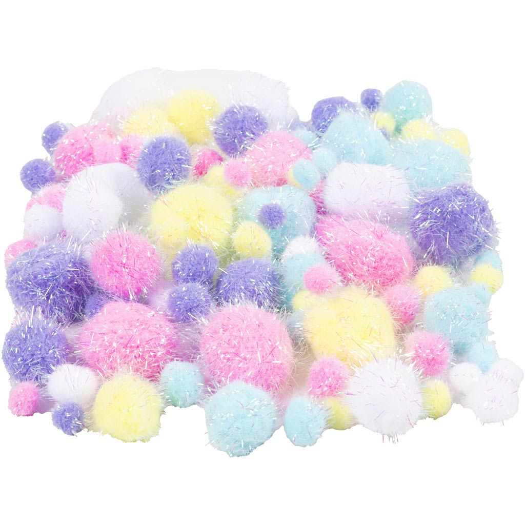 Creativ company pom-poms pastelkleuren, 62gr.